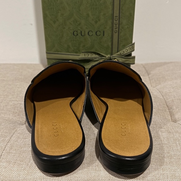 Authentic Gucci Princetown Loafer Mule Slipper Black Leather W EU39.5/US8-8.5 - Picture 5 of 9